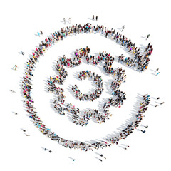 people in the shape of gears.