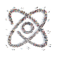 people in the shape of globe.