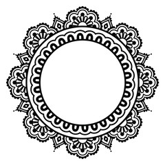 Indian Henna floral tattoo round pattern - Mehndi