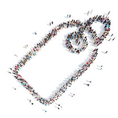 people in the shape of tags.