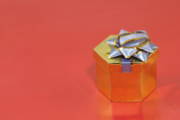 Golden gift box.