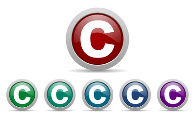 Fototapeta premium copyright vector web icon set