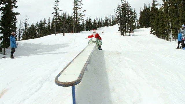 Santa Claus shredding in snowboard park