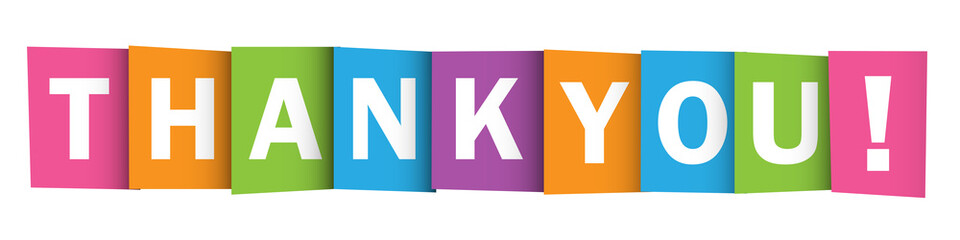 "THANK YOU" Vector Overlapping Letters Icon