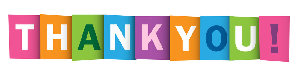 "THANK YOU" Vector Overlapping Letters Icon