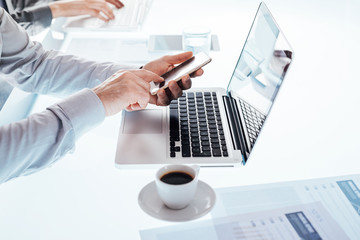 Business team working at office desk