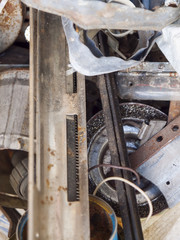 Old metal parts and tools.