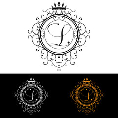 Letter L. Luxury Logo template, vector illustration