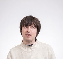 Obraz premium Young man expressing emotions