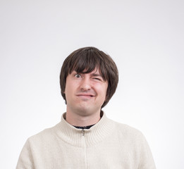 Obraz premium Young man expressing emotions