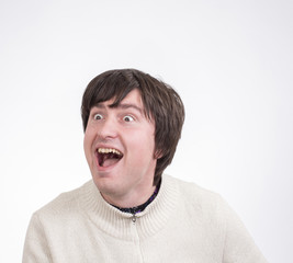 Obraz premium Young man expressing emotions