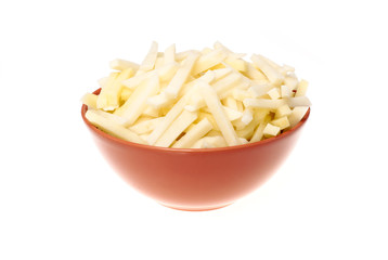 Chopped potato.