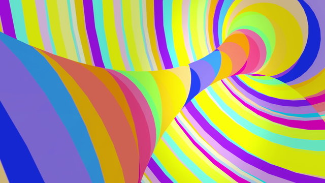 Multicolored motion torus. Loop animation.
