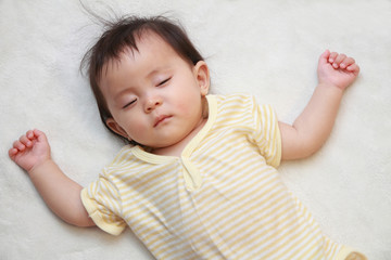 Sleeping Japanese baby girl (0 year old)