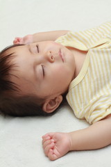 Sleeping Japanese baby girl (0 year old)