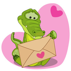Crocodile with envelope