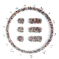 people in the shape of lines.