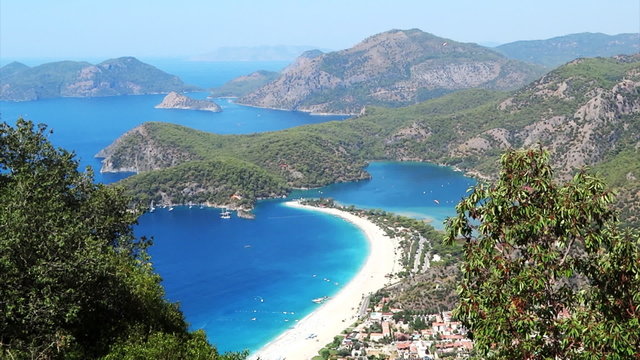 Panorama of coast oludeniz landscape mediterranean sea turkey 