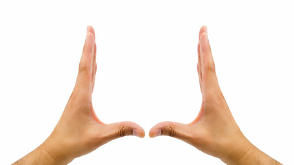 two hands gesturing the rectangle