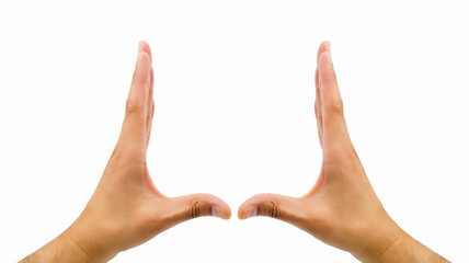 two hands gesturing the rectangle