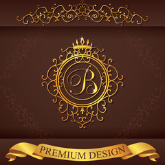 Letter B. Luxury Logo template vector illustration