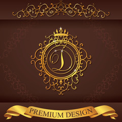 Letter D. Luxury Logo template vector illustration