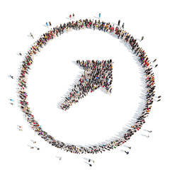 People in the form of arrows.