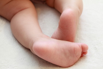 foot of Japanese baby girl (0 year old)