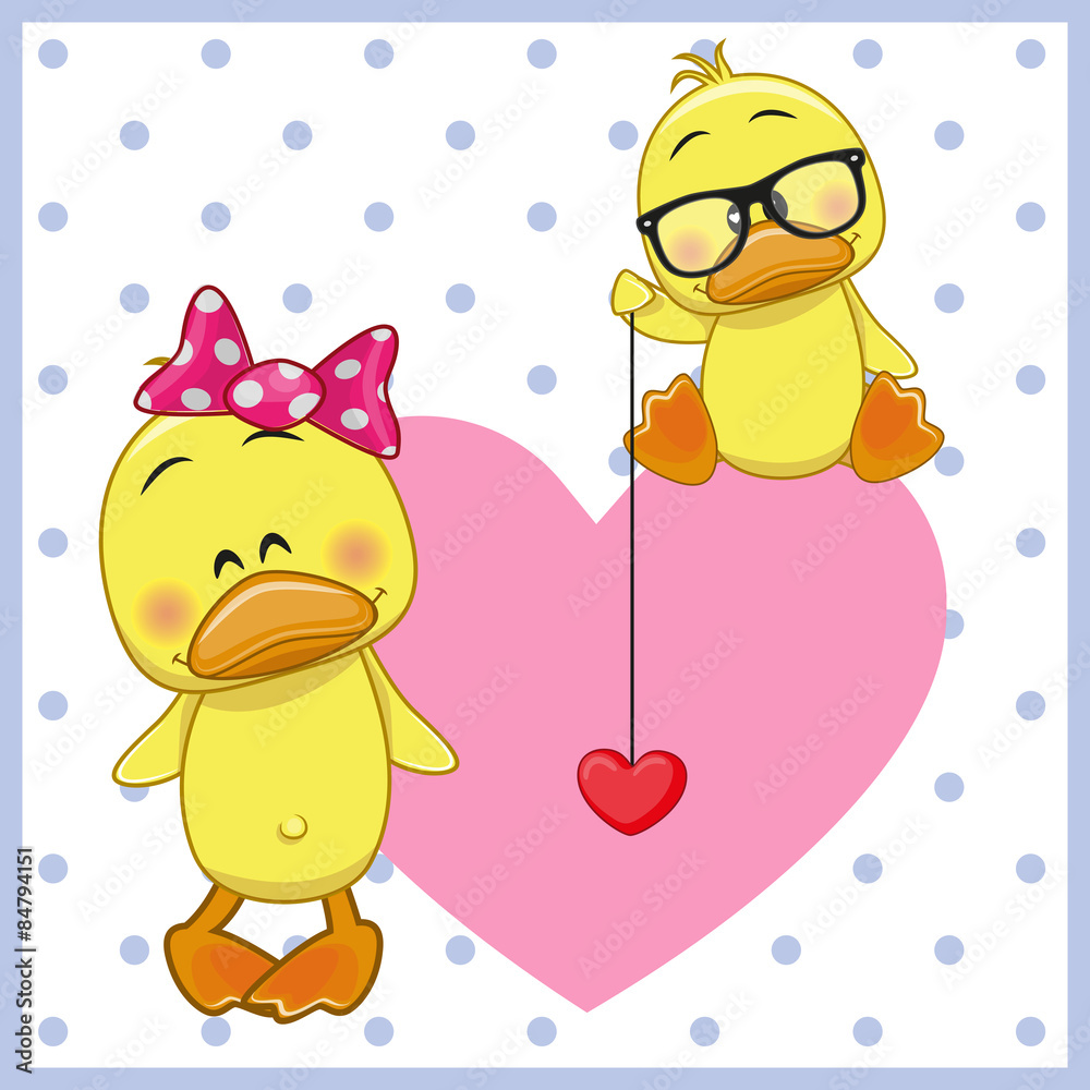 Sticker two duck