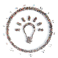 people in the shape of a lamp.