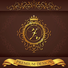 Letter Z. Luxury Logo template flourishes calligraphic elegant ornament lines. Business sign, identity for Restaurant, Royalty, Boutique, Hotel, Heraldic, Jewelry, Fashion, vector illustration