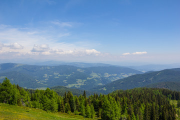 Fototapeta na wymiar View From Mt. Gerlitzen Into The Valley