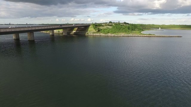 Aerial view of Sorterendebroen and Kalvebodbroen, Denmark