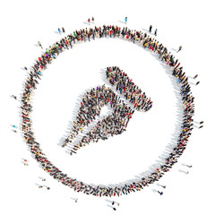 people in the shape of feather pen.