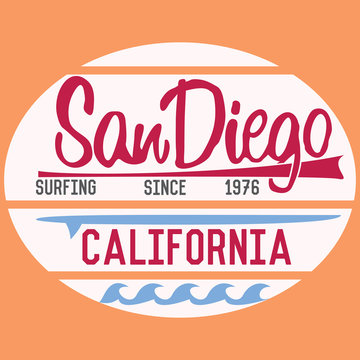 California San Diego typography, t-shirt Printing design