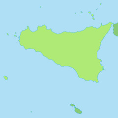 Insel Sizilien in grün - Vektor