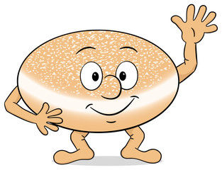 Cartoon Krapfen auf weißem Hintergrund 