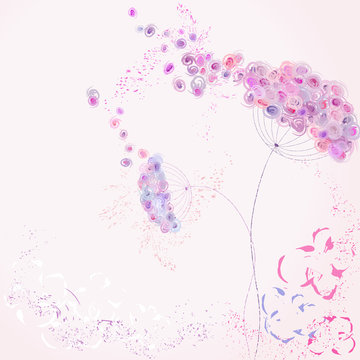 artificial pastel spring flower, with strokes and splashes, free