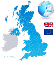 Naklejka premium Vector Map Set of United Kingdom