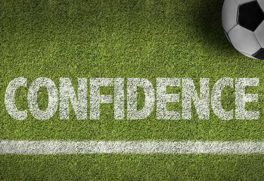 Soccer field with the text: Confidence