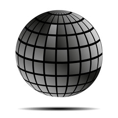 Glowing ball with shadow vector illustration