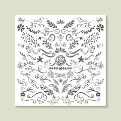 Hand drawing elements for logo design