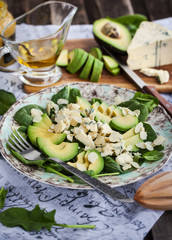Avocado and blue cheese salad