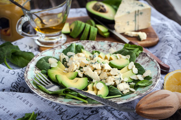 Avocado and blue cheese salad