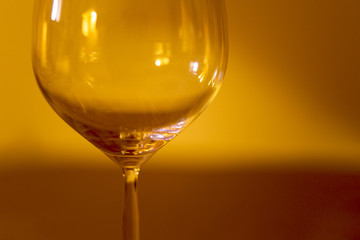 An empty wine glass close-up