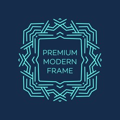 Vector geometric frame in mono line style. Monogram design