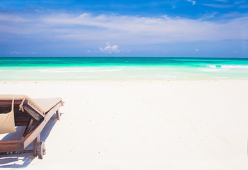 beach chair on a tropical mexican beach