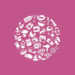 women icons in circle