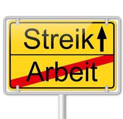 Fototapeta premium Streik Ortsausgangsschild