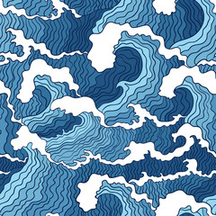 Abstract wave seamless pattern. - 84804529